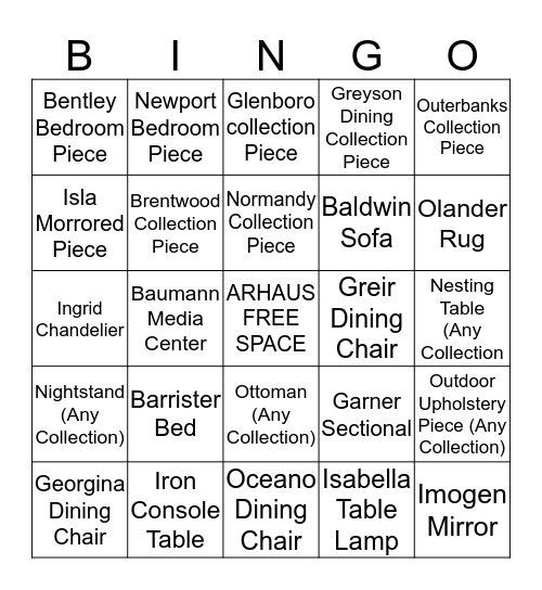 Arhaus Web Team Bingo Card