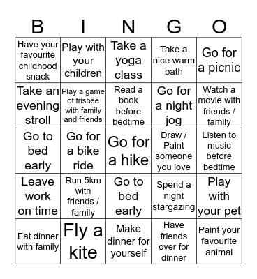 Happy and Healthy Work-Life ! Bingo Card