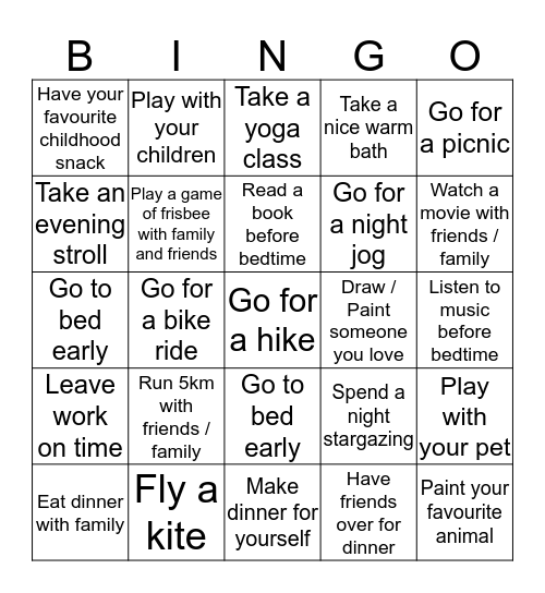 Happy and Healthy Work-Life ! Bingo Card