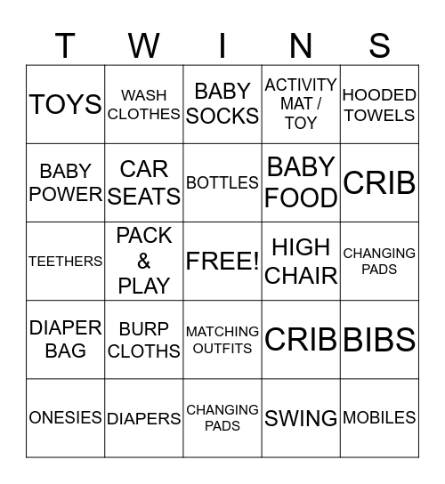 DANIELLE'S BABY SHOWER Bingo Card