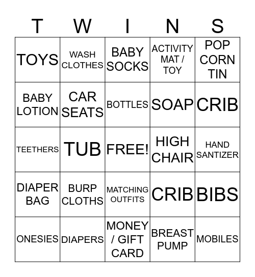 DANIELLE'S BABY SHOWER Bingo Card