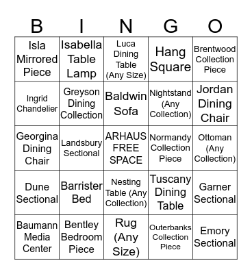 Arhaus Web Team Bingo Card