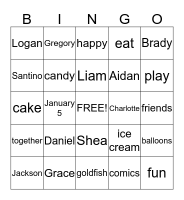 Happy Birthday Daniel Bingo Card