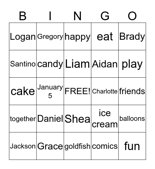 Happy Birthday Daniel Bingo Card