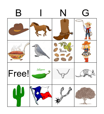 Texas Bingo  Bingo Card