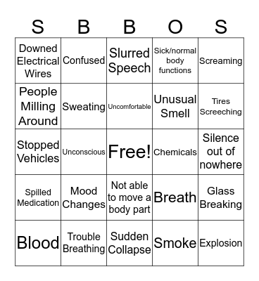 EMS Bingo Card