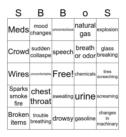 EMS Bingo Card