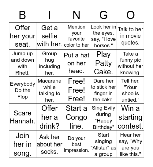 Birthday Bingo! Bingo Card