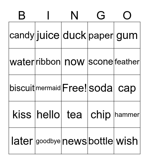 Test Bingo Card
