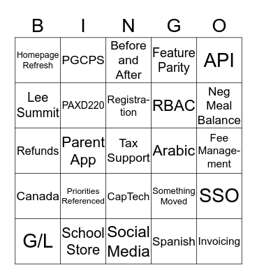 RoadMap! Bingo Card