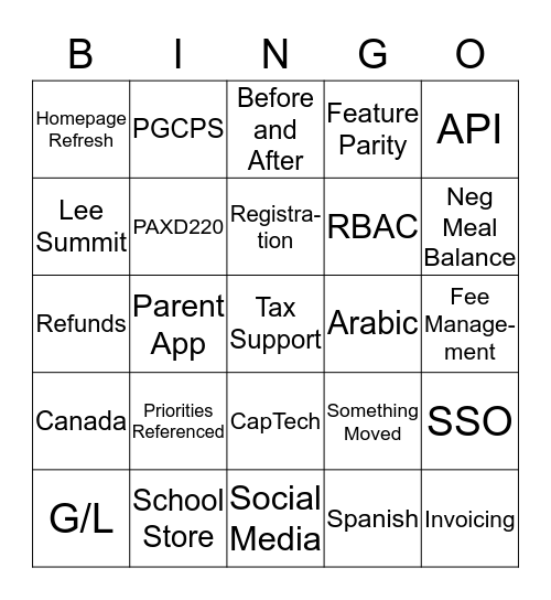 RoadMap! Bingo Card