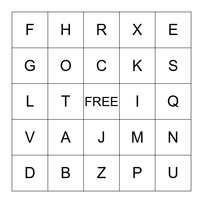 Alphabet BINGO Card