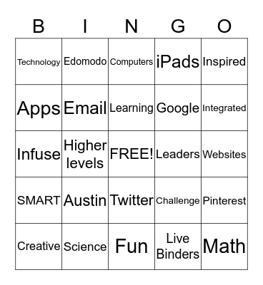 TCEA  Conference 2014 Bingo Card