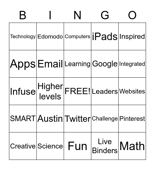 TCEA  Conference 2014 Bingo Card