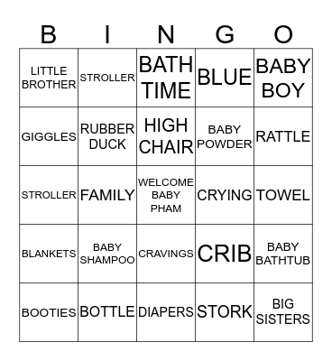 BABY PHAM Bingo Card