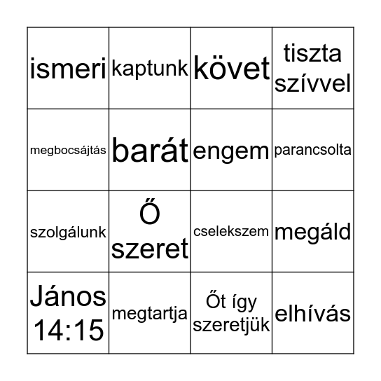 2019. éves mottó bingó Bingo Card