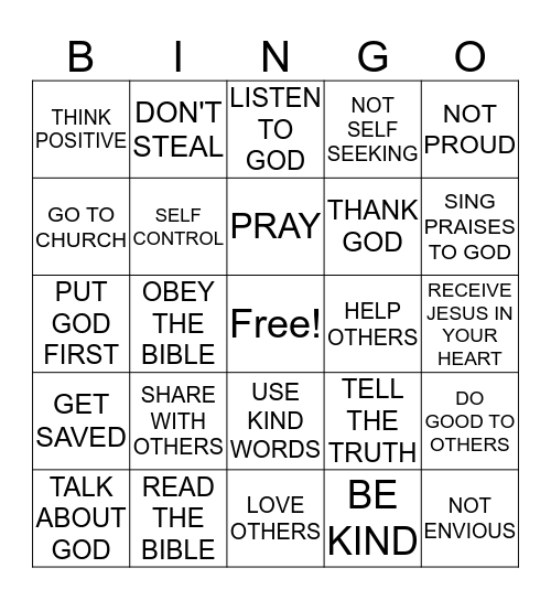 HOW TO HAVE A CLEAN HEART Bingo Card