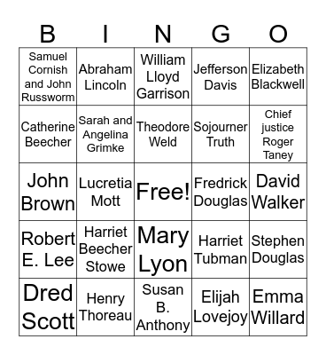 Chapter 4 People Bingo Card