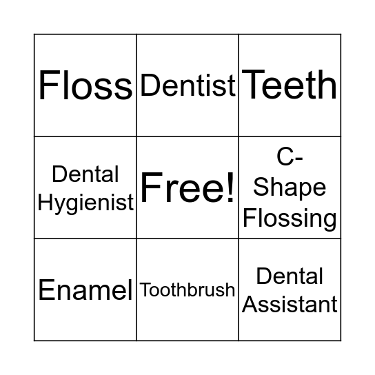 Dental Bingo Card