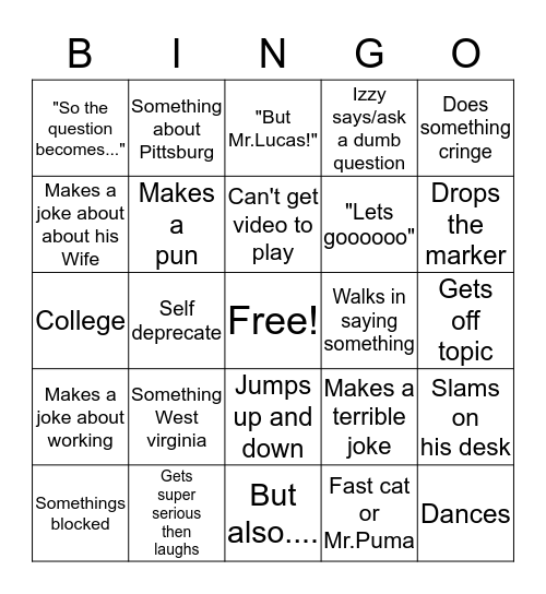 Mr.Lucas Bingo Card