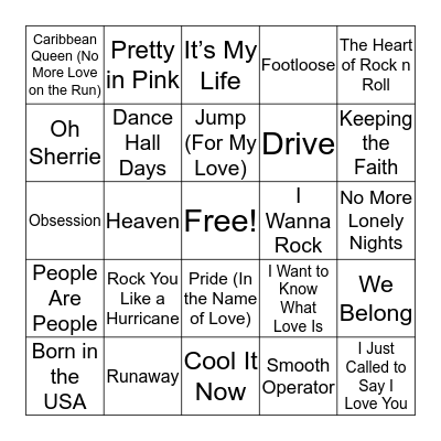 1984 Bingo Card