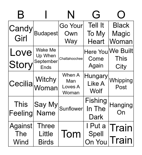Boondocks Music Bingo 57-9 Bingo Card