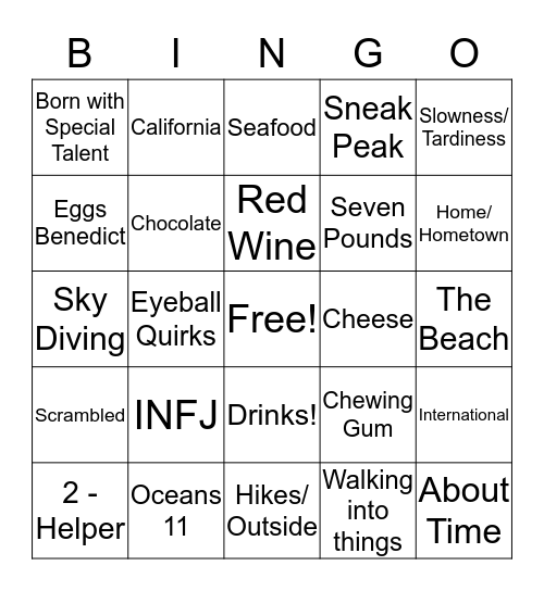 CH Team Bingo Card