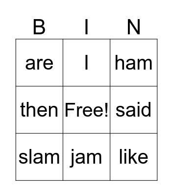 Spelling & Sight Words Bingo Card