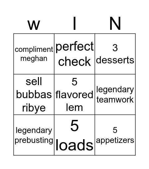 bubbas 33 bingo! Bingo Card