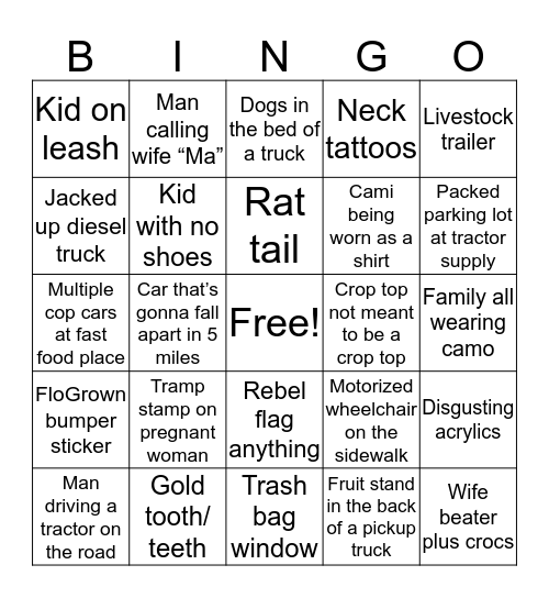 Bartow Bingo Card