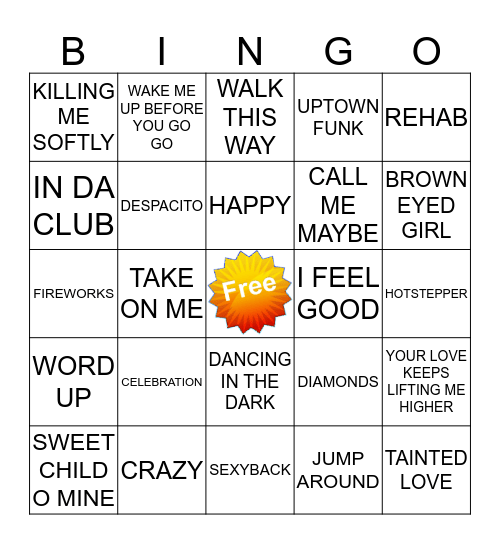 KAMIKAZI KARAOKE Bingo Card