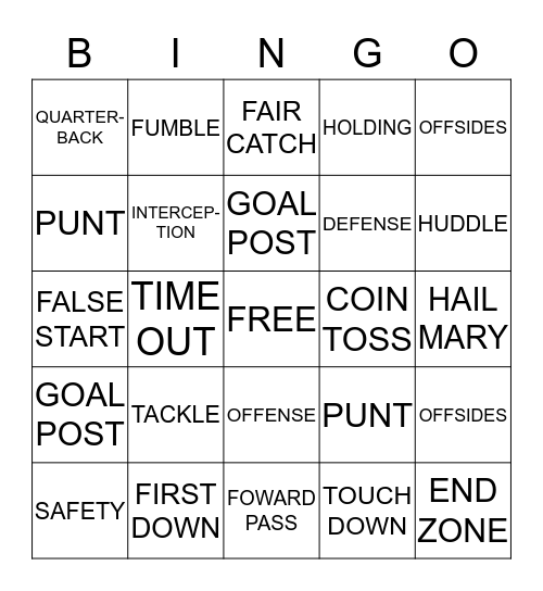 SuperBowl XLV111 Bingo Card