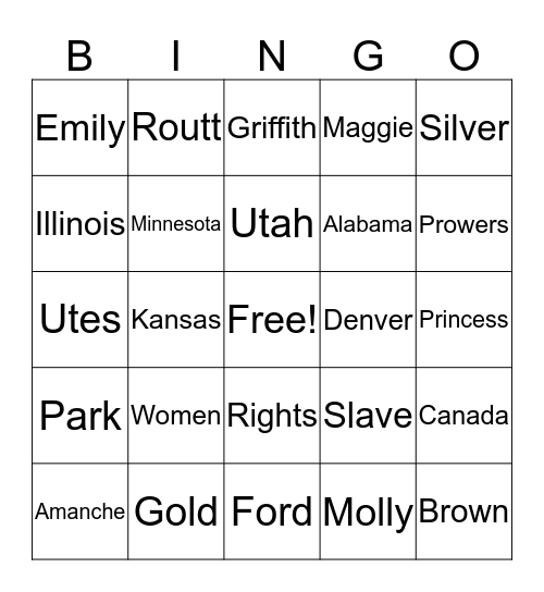 WOMEN Bingo Card
