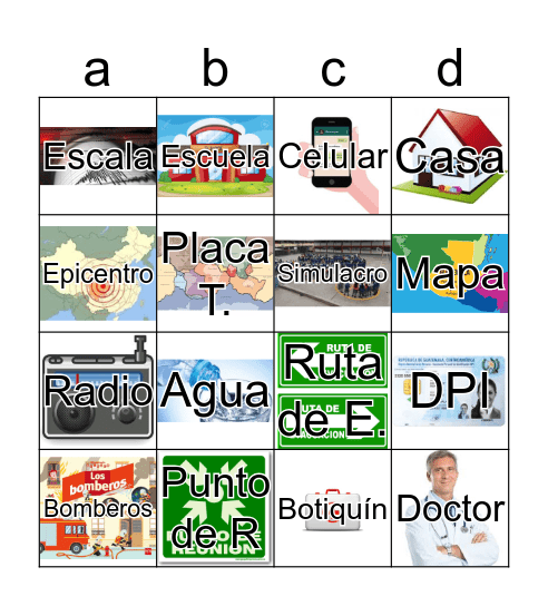 Lotería - Sismos Bingo Card