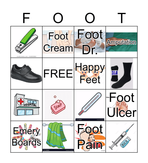 Foot Bingo Card