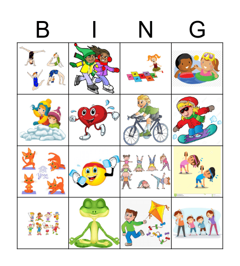 BE ACTIVE Bingo Card