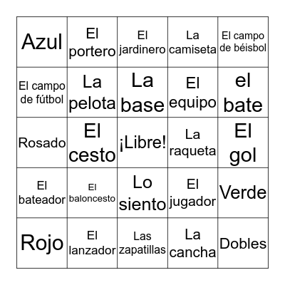 Los deportes  Bingo Card