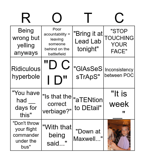 ROTC Bingo: FTP Edition Bingo Card