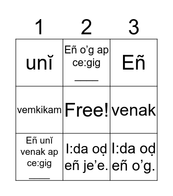 Unit 9-Family Bingo Card