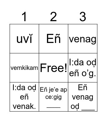 Unit 9-Family Bingo Card