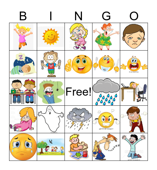 Emotions Bingo Card