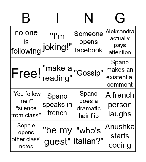 International Law ESPS0007 Bingo Card