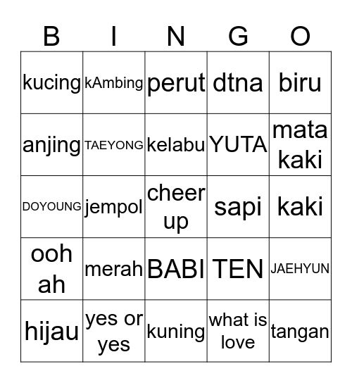 doyeontwd Bingo Card