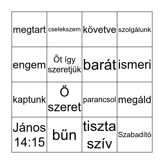 2019. éves mottó bingó Bingo Card
