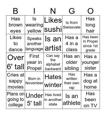 Take Some Data Bingo Card