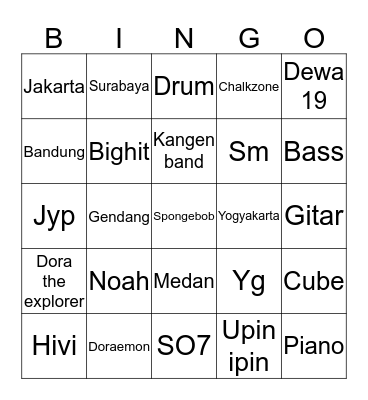 Ini bingo kinan Bingo Card