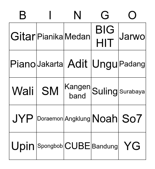 Bingo with Dewa Dewi Bingo Card
