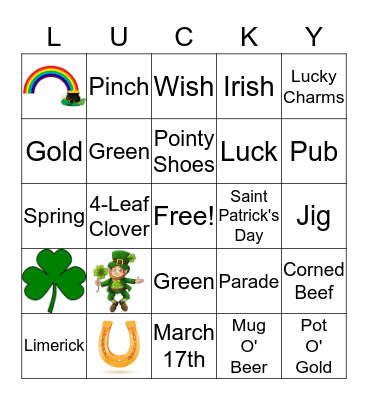 Bring'n the Luck to RAU Bingo Card