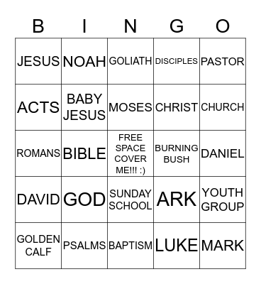 CHRISTIAN BINGO Card