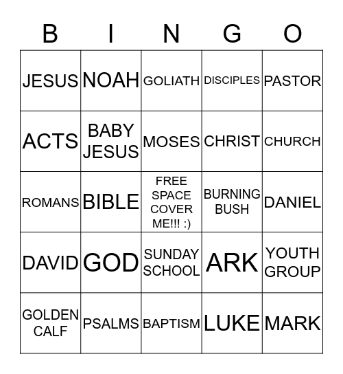 CHRISTIAN BINGO Card